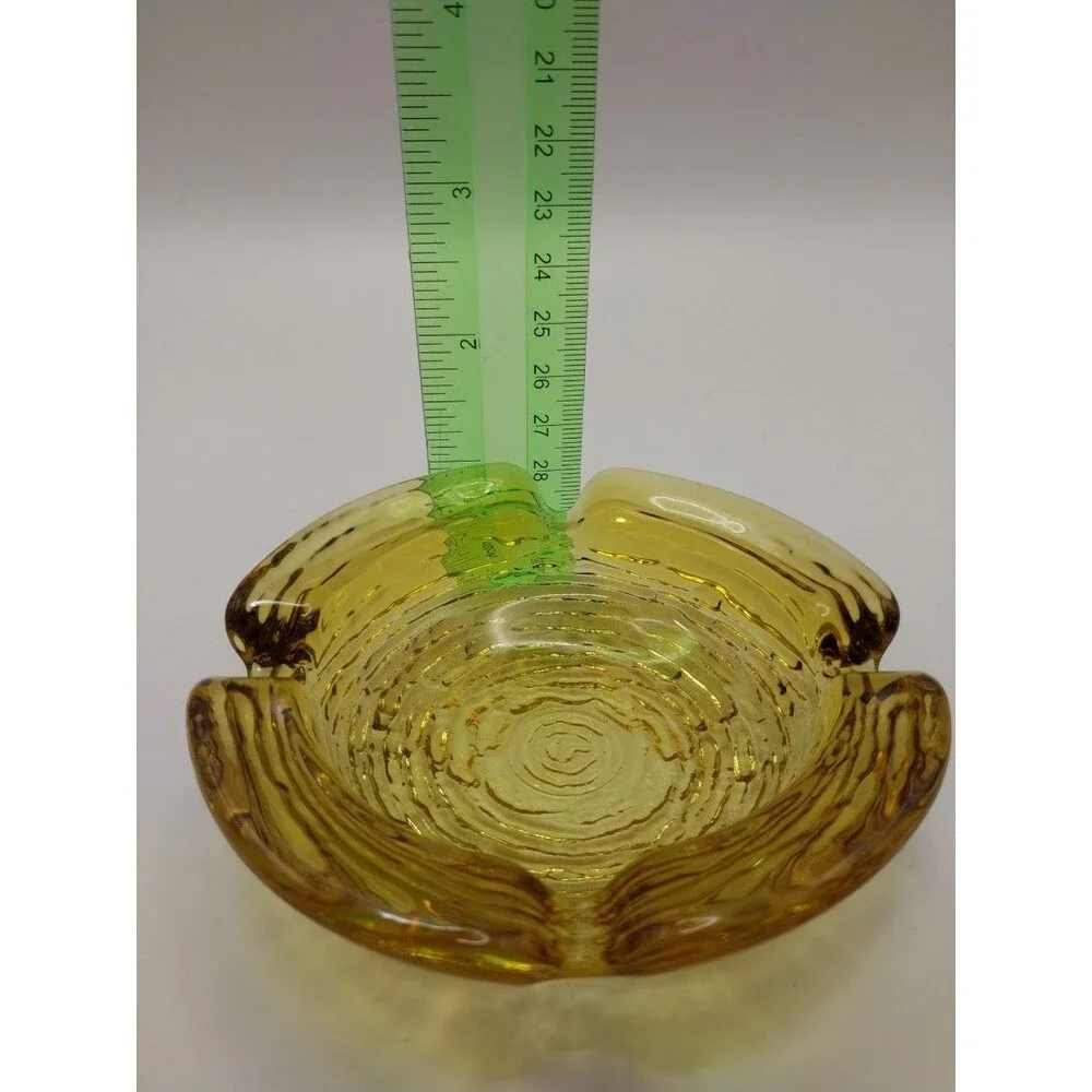 Vintage 60s  Anchor Hocking  Soreno Glass Ashtray  Rippled Design EUC4in Dia